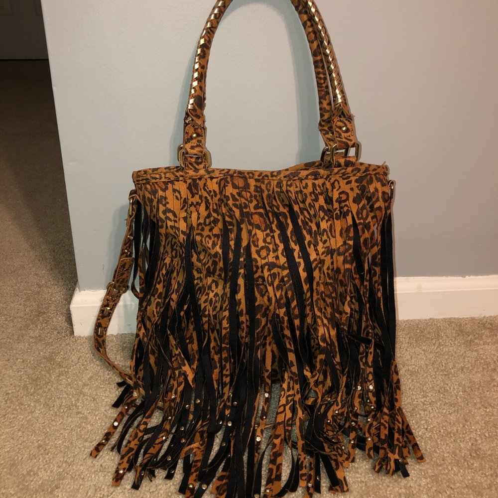Steve Madden Cheetah Fringe Purse